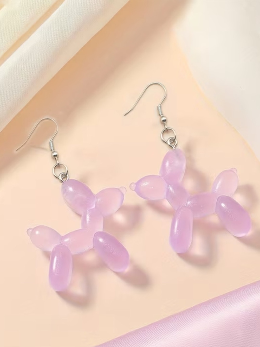 Unique Balloon Dog 3D Earrings - Purple